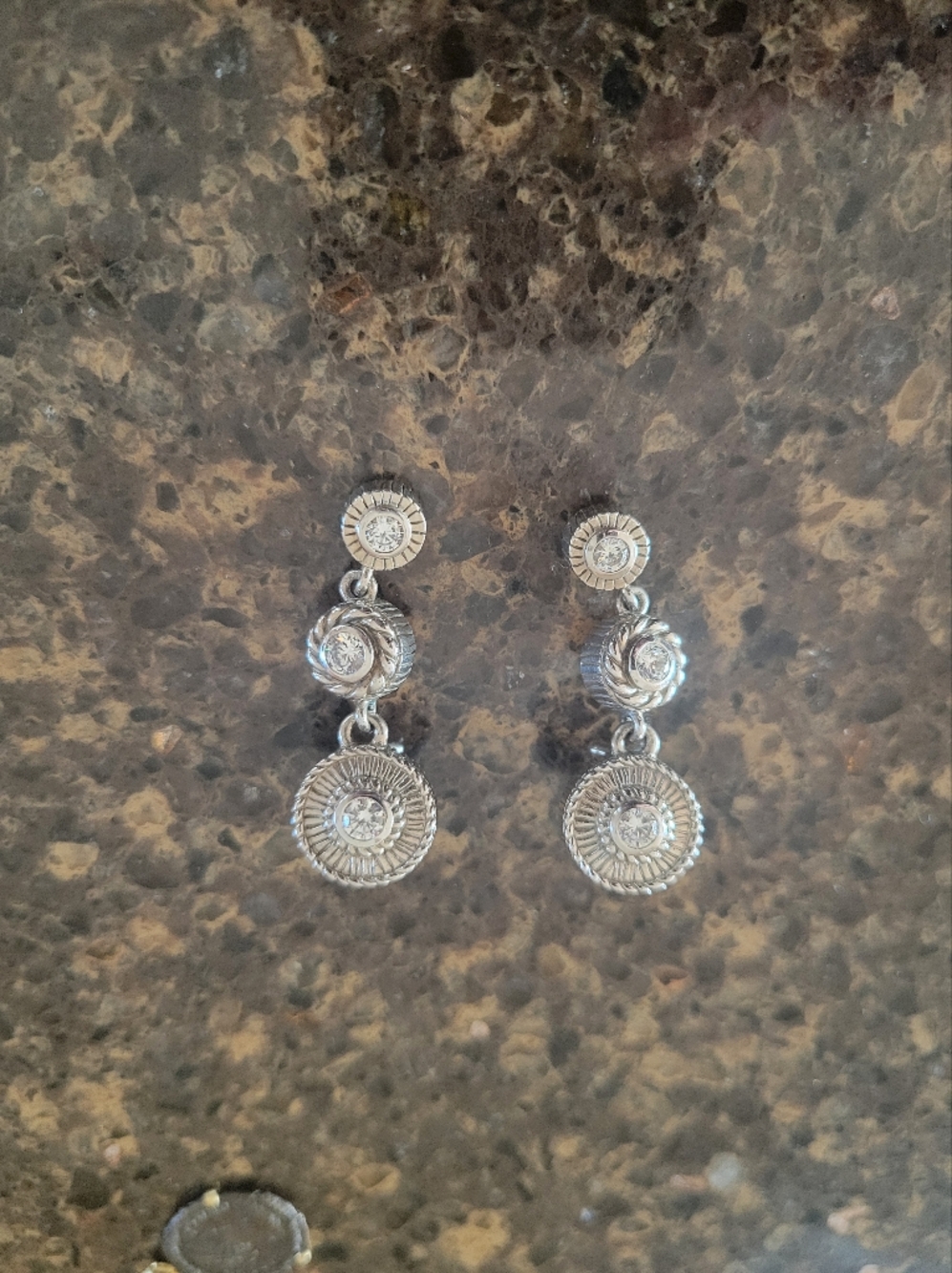 Silver Judith Ripka Dangling Earrings